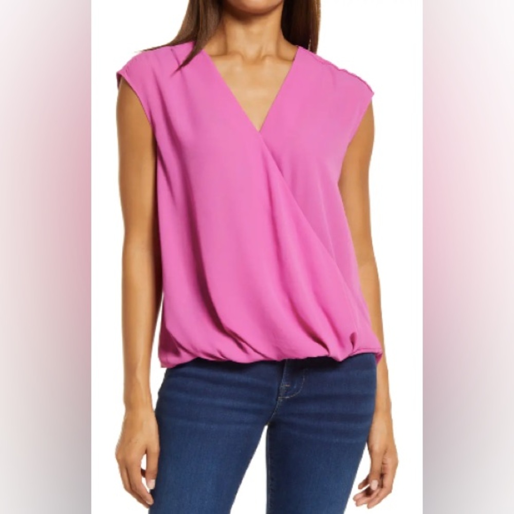 Halogen Surplice Blouson Top‎ - Purple Magenta